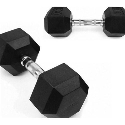 French Fitness Rubber Coated Hex Dumbbell Set 5-100 lbs - My Store
