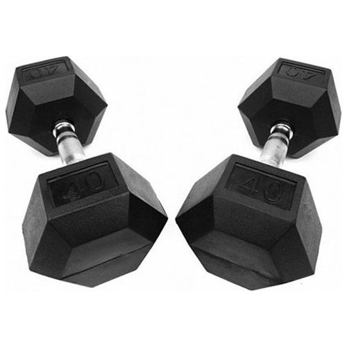 French Fitness Rubber Coated Hex Dumbbell Set 5-100 lbs - My Store