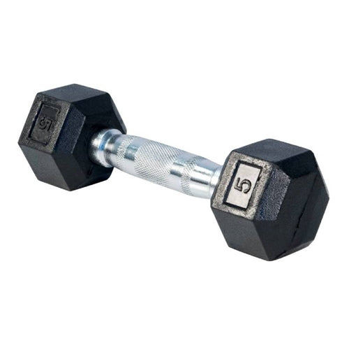 French Fitness Rubber Coated Hex Dumbbell Set 5-100 lbs - My Store
