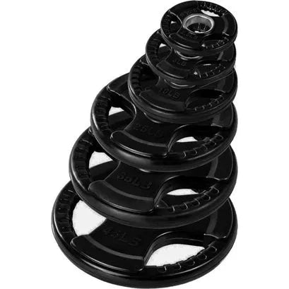 French Fitness Rubber Grip Olympic Weight Plate Set 350 lbs - My Store