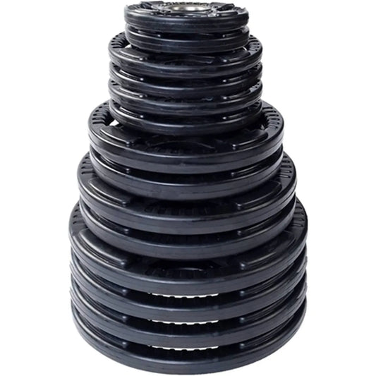 French Fitness Rubber Grip Olympic Weight Plate Set 350 lbs - My Store
