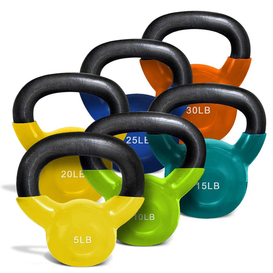 French Fitness Vinyl Kettlebell Set 5-30 lbs - My Store